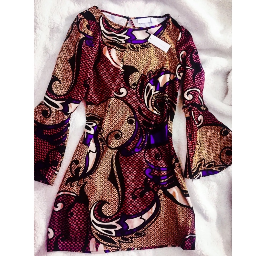 New York & Company Beautiful Bell Sleeve Dress XS